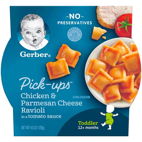 Gerber Toddler Food Chicken Parmesan Cheese Ravioli Tomato Sauce Baby