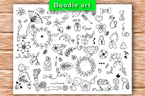 doodle-set-8,-flowers,-animals-flower-doodles,-doodles,-animal-doodles