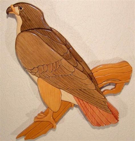 Golden Eagle On Purch Intarsia Wood Patterns Intarsia Woodworking