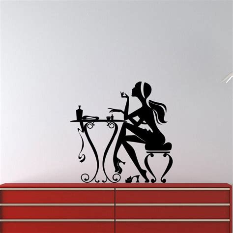 Woman Girl Manicure Wall Decals Beauty Salon Nail Shop Glass Door Wall Decor Stickers Vinyl