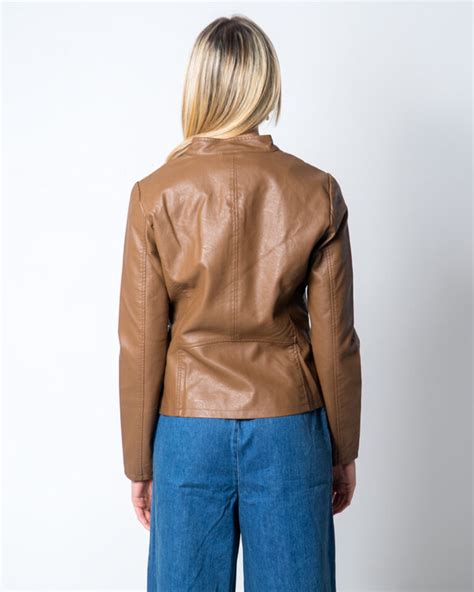 Giacchetto Only Melisa Faux Leather Jacket CC Otw Marrone - 52432