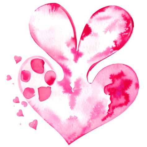 Valentine Heart Puzzle Clipart Pink Watercolor Theme · Creative Fabrica