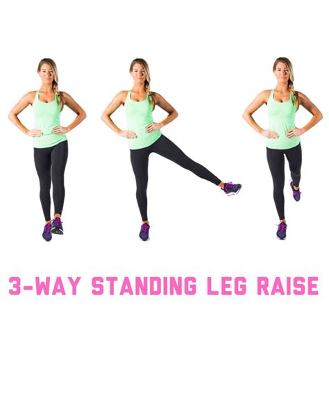 3 Way Standing Leg Raise Outer Thigh Workout Knee Exercises Thigh Exercises