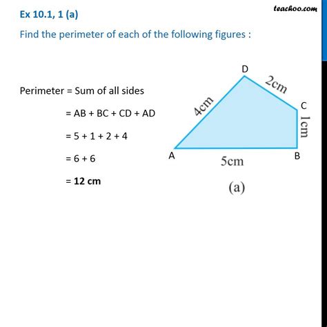 Divide 2 by each side to isolate the. Ex 10.1, 1 - Find perimeter of each of the figures - Class 6