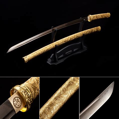 Modern Sword Handmade Japanese Katana Sword Pattern Steel With Golden