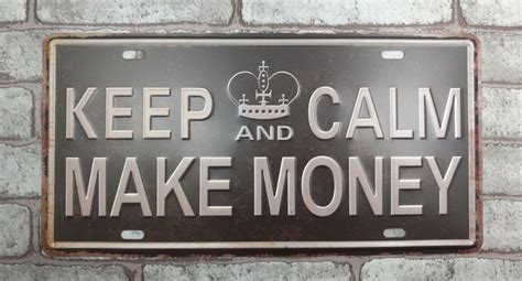 1 Pc Keep Calm And Make Money Plaques Tin Plate Sign Plate Wall Man