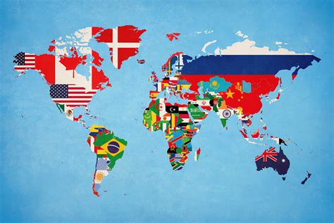 World Map Of Country Flags World Map With Countries Country Flags