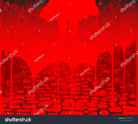 Jack Ripper On Blood Soaked Street Stock Illustration 1010647591