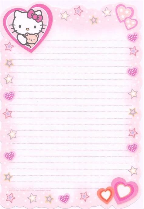 Hello Kitty Crafts Sanrio Hello Kitty Note Writing Paper Note Paper