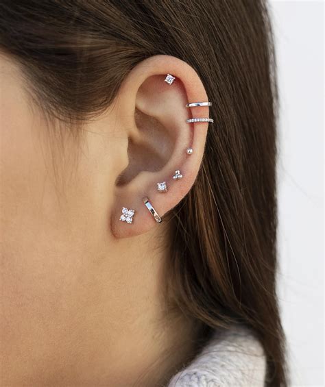 Minimalist Dainty Double Band Cz Ear Cuff Earrings Etsy Earings