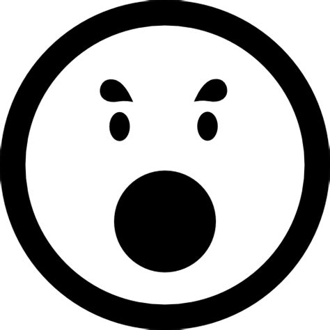 Emoticon Square Surprised Face With Open Circular Mouth Free