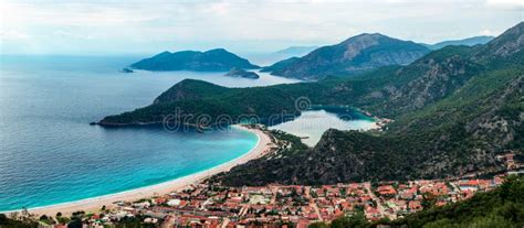 aerial view of oludeniz beach fethiye district turkey turquoise coast of southwestern turkey