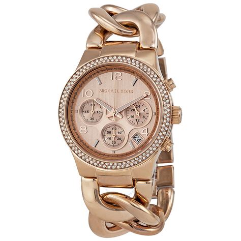 Shop our catalogue of watches, sunglasses, and jewelry. Michael Kors Chronograph Rose Dial Rose Gold Ion-plated ...