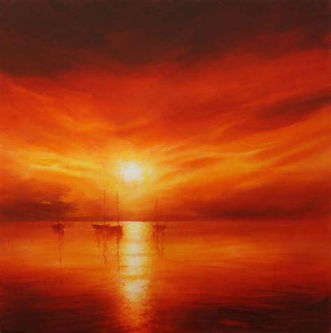Seascape And Sunset Paintings By Stella Dunkley Sunset Painting