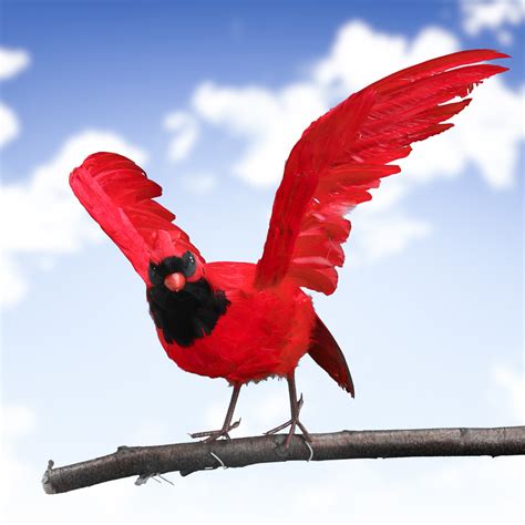 Large Red Artificial Cardinal Birds And Butterflies Sale Sales