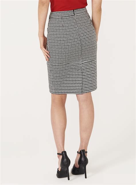 Houndstooth Knit Pencil Skirt Laura