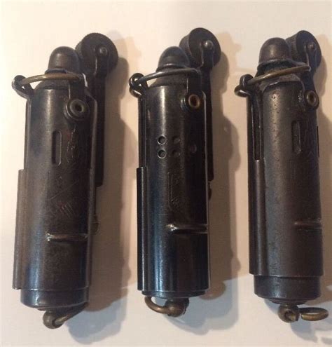 Lot Of 3 Original Wwi Wwii Trench Lighter Bowers Sure Fire Shield
