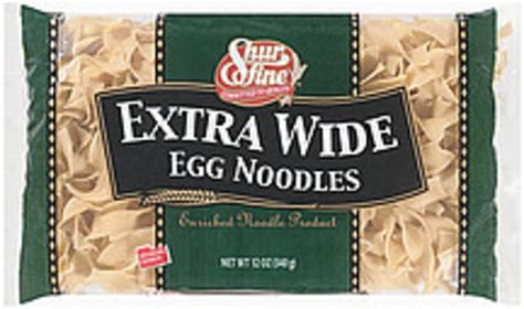 Shurfine Extra Wide Enriched Egg Noodles 12 Oz Nutrition Information