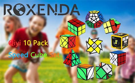 Roxenda Speed Cubes 10 Pack Speed Cube Set 2x2x2 3x3x3 2x2x3 Skew