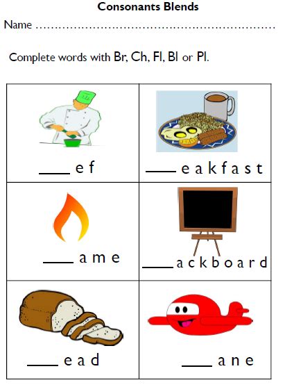 First Grade Consonant Blends Worksheets Edumonitor