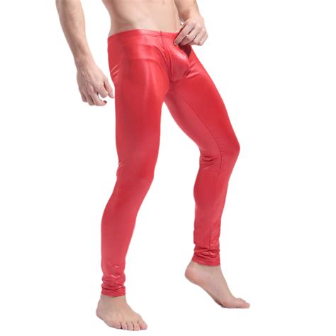 Sexy Men S Tight Pants Pu Leather Leggings Motor Clubwear Wetlook Long Trousers Ebay