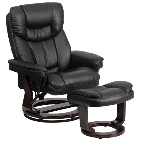Start with frame the base of the swivel chair ottoman is the best place to start. Flash Furniture Black Leather Recliner & Ottoman with ...