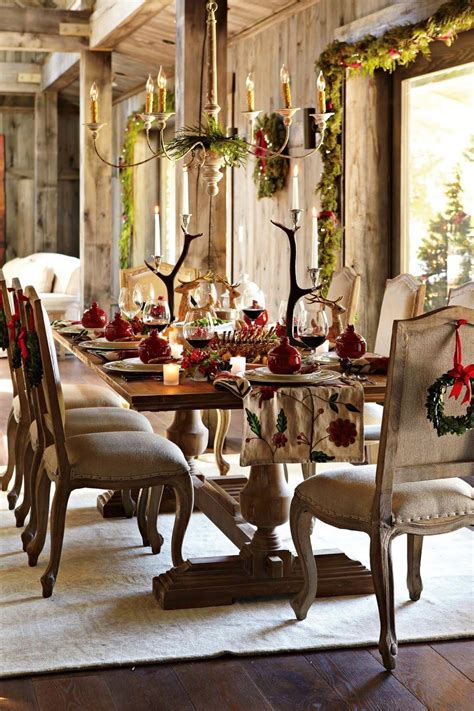 Rustic Holiday Table Montagem De Mesa De Natal Decoração Mesa De