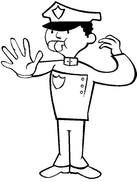 Traffic Policeman Clipart Black And White