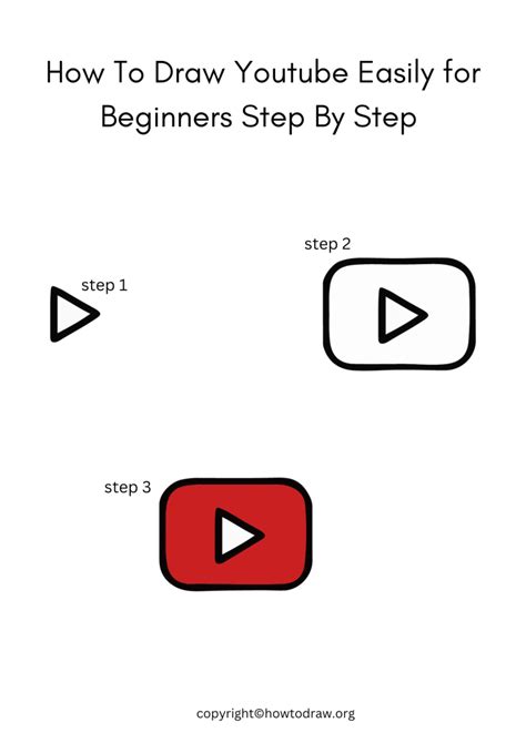 How To Draw Youtube Step By Step For Kids And Beginners