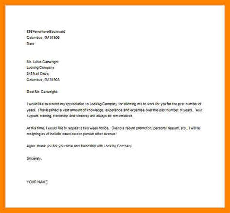 8 Free Fill In The Blank Resignation Letter Resignition