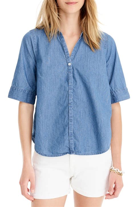 Jcrew Button Up Chambray Shirt Regular Petite And Plus Size Nordstrom