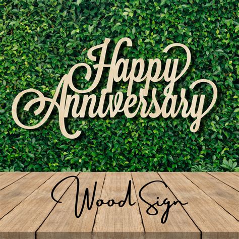 Happy Anniversary Wood Sign Stacked Professional Artwork