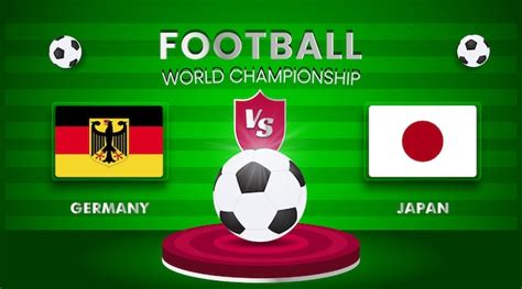 Premium Vector | Germany vs japan football world championship match 
