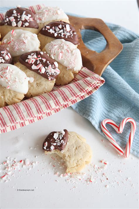 Chocolate Dipped Peppermint Sugar Cookies The Idea Room