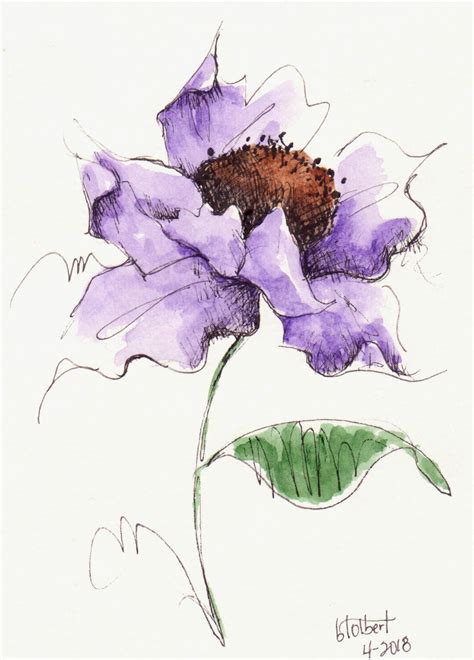 Pen And Ink Watercolor Flowers At Getdrawings Free Download