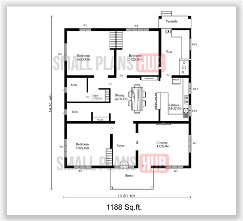 3 Room House Plan Drawing Jackdarelo