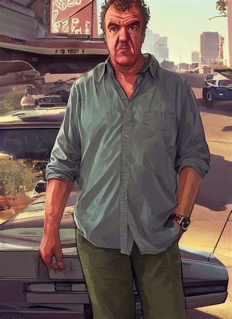 Krea Ai Jeremy Clarkson In Gta V Cover Art By Stephen Bli