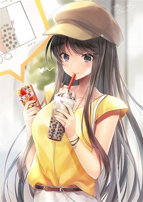 [21 ] Cute Anime Girl Drinking Boba Wallpapers Wallpapersafari
