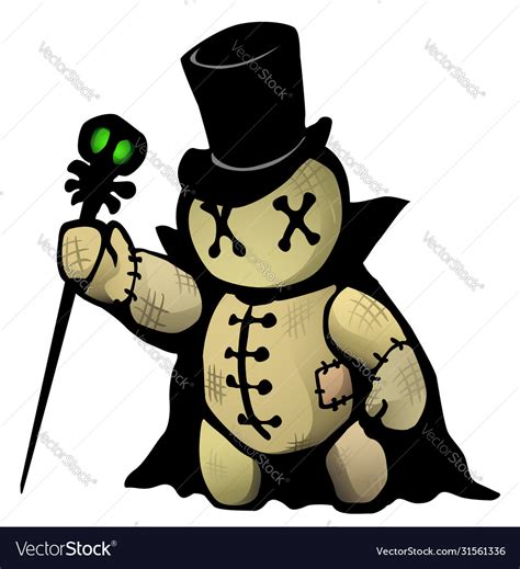 Voodoo Doll Conjurer Cartoon Royalty Free Vector Image