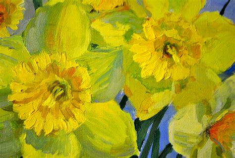 Daffodil Painting Original Plein Air Painting Floral Oil Etsy