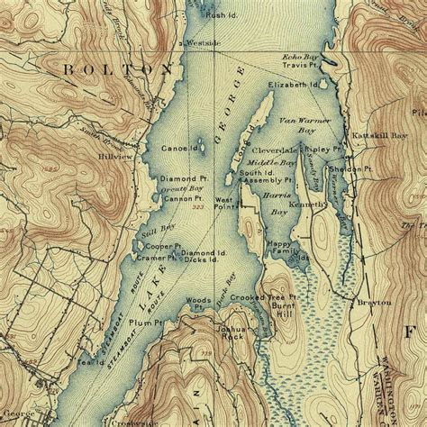 Lake George 1904 Usgs Old Topographic Map Custom Composite