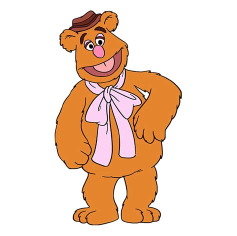 How To Draw Fozzie Bear From The Muppet Show Easy Drawing Guides