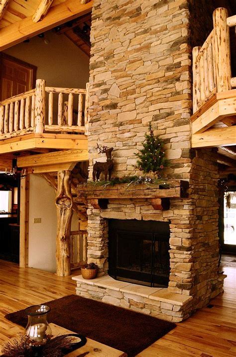 Rustic Country Cabins Stone Fireplace Jhmrad 156052
