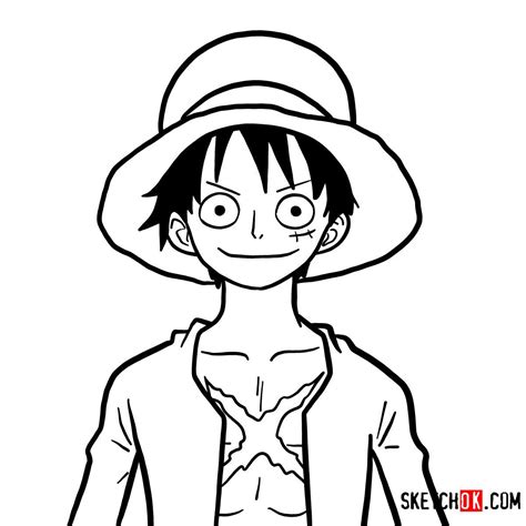 How To Draw Monkey D Luffy Face One Piece Easy Drawings One Piece