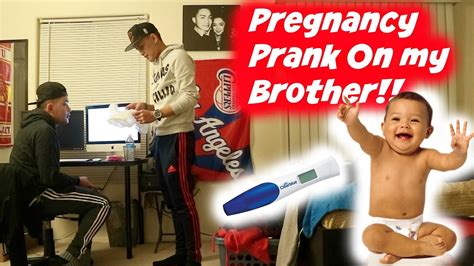 pregnancy prank on my brother weird reaction youtube