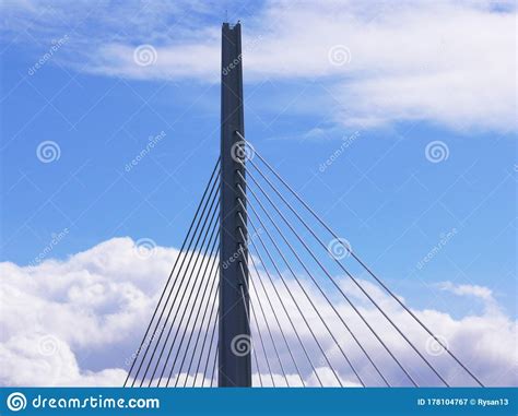 Close Up View Of A Pylon Of The Millau Bridge Editorial Photography