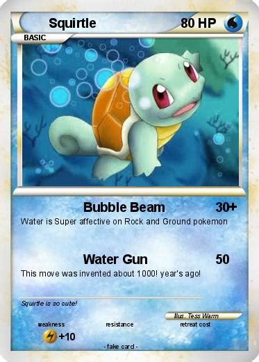 It evolves into delta wartortle starting at level 16, which evolves into delta blastoise starting at level 36. Pokémon Squirtle 135 135 - Bubble Beam - My Pokemon Card