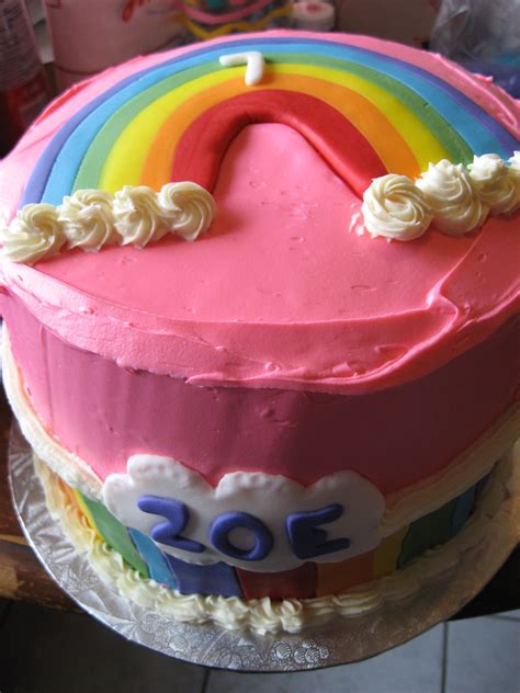 Rainbow Cake Each Layer Of The Cake Is A Different Colour Of The