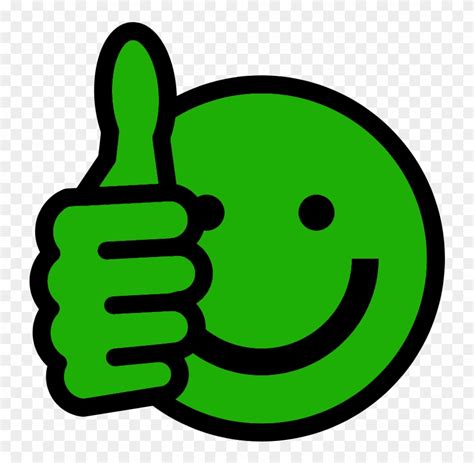 Download Green Thumbs Up Smiley Face Clip Art Clipart Thumbs Up Emoji