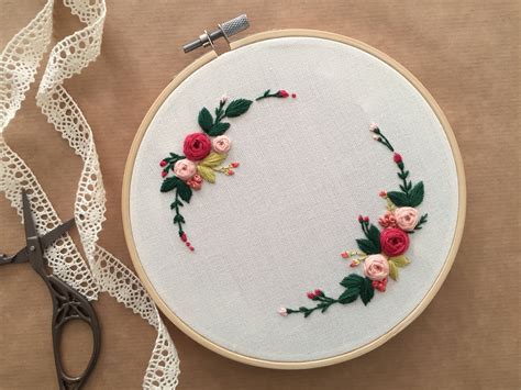 Embroidery Hoop Art Hand Embroidery Floral Embroidery Modern Embroidery